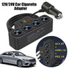 12V/24V Car Cigarette Lighter Adapter - 4-Socket 3.1A Charger with USB Ports