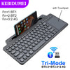 Tri-Mode Dual Bluetooth Keyboard BT5.0 3.0 2.4G Wireless Keyboard with Touchpad Gaming Keyboard with Card Slot For Laptop Tablet