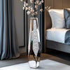 Tall Floor Mirror Vase, Large Crushed Diamond Glass Vase for Home Decor Modern Crystal Centerpiece for Living Room Wedding Hotel