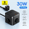 Baseus 30W Charger Fast Power Strip 4000W 3AC Outlet Desktop Charging Station Surge Protection For Tablet iPhone Samsung Xiaomi